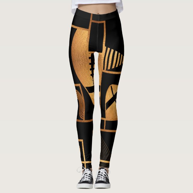 Leggings American Football Bronze géométrique Abstrait (Devant)