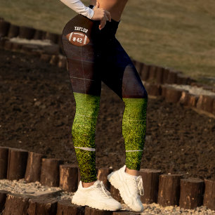 Leggings American Football Field Name Team Jersey Numéro