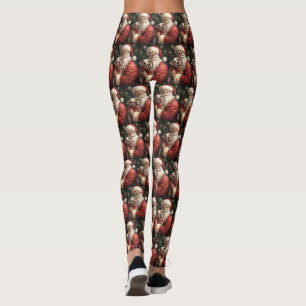 Leggings American Staffordshire avec Noël au Père Noël
