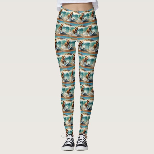Leggings American Staffordshire Beach Surf Peinture (Devant)