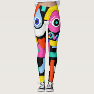 Leggings Amour Abstrait, yeux : motif coloré