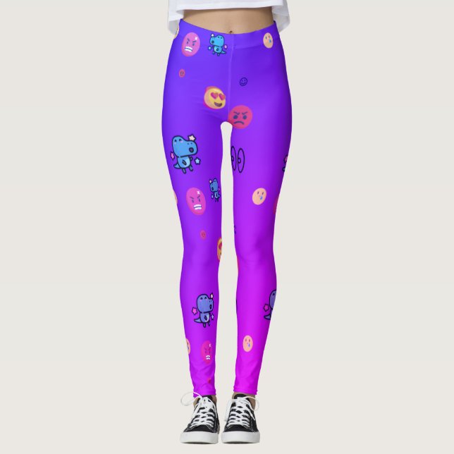 Leggings amour en colère dinosaure emoji (Devant)