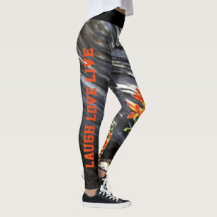Leggings Amour floral de rire de pinceau indien vivant