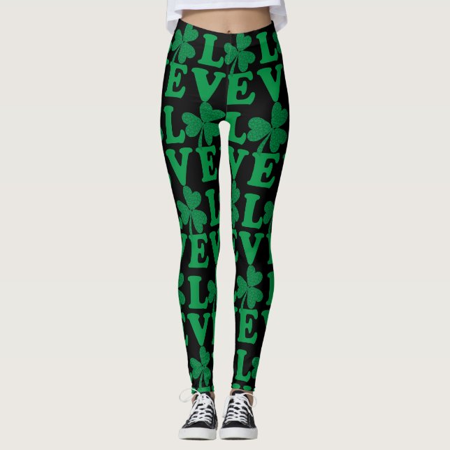 Leggings Amour irlandais shamrock (Devant)