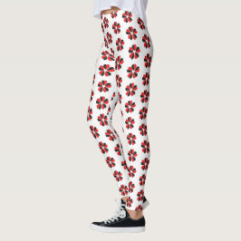 Leggings amour valentin couple rouge noir floral nouveau si