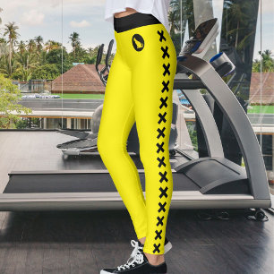 Leggings Amoureuse des chats Maman d'animal Jaune Noir Pers