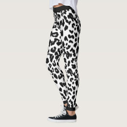 Leggings Amoureux des animaux Empreinte de léopard noir et 
