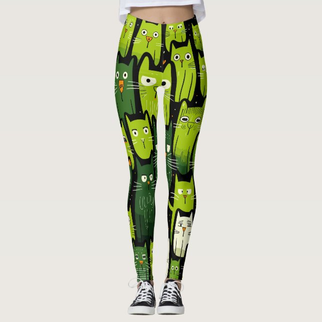 Leggings Amoureux des chats Delight - Cute and Funny Doodle (Devant)