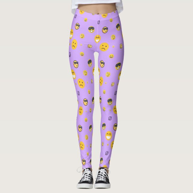 Leggings Amusement, amour, sourire, joyeux mignonette émoti (Devant)