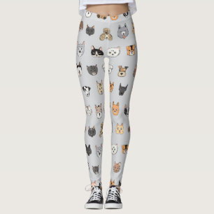 Leggings Amusement animal : Chiens de chats Doodle Mix