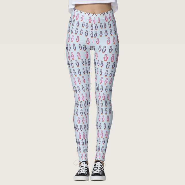 Leggings Amusement avec des guêtres de pingouins (Devant)