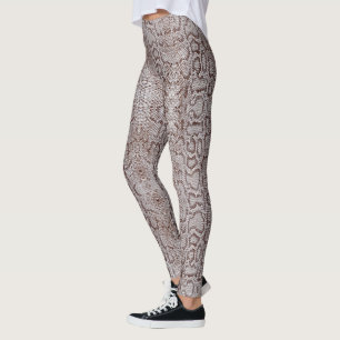Leggings Anaconda Snakeskin, Brown blanc naturel