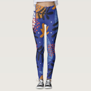 Leggings Ananas Abstrait Feuille Vintage Motif