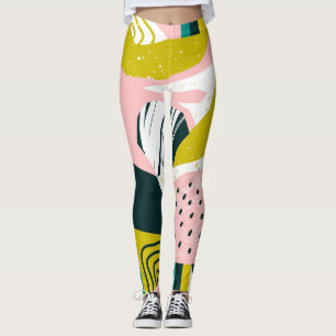 Leggings Ananas Abstrait : Patchwork coloré sans fil