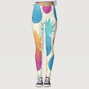 Leggings Ananas coloré Arrière - plan jaune clair