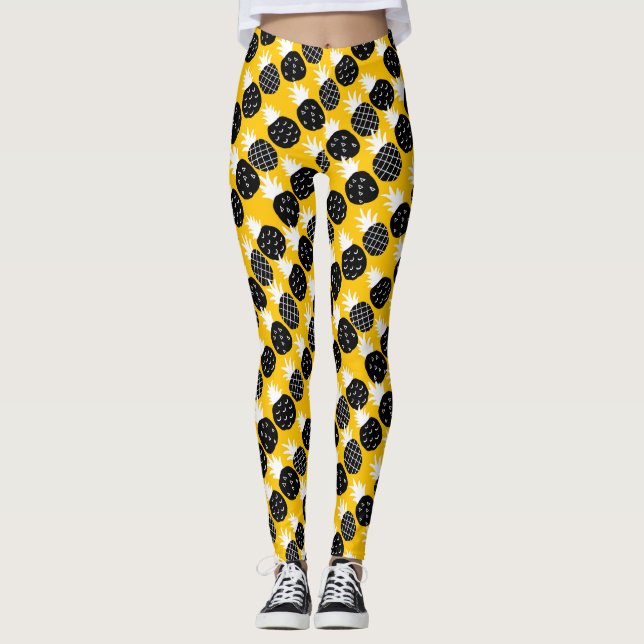 Leggings Ananas noir (Devant)