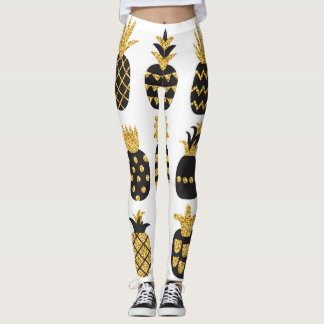 Leggings Ananas noirs : Ensemble texturé unique