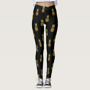 Leggings Ananas sur les guêtres noires