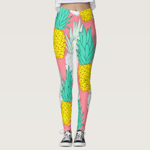 Leggings Ananas Tropical : Rouge Cartoon Chic.