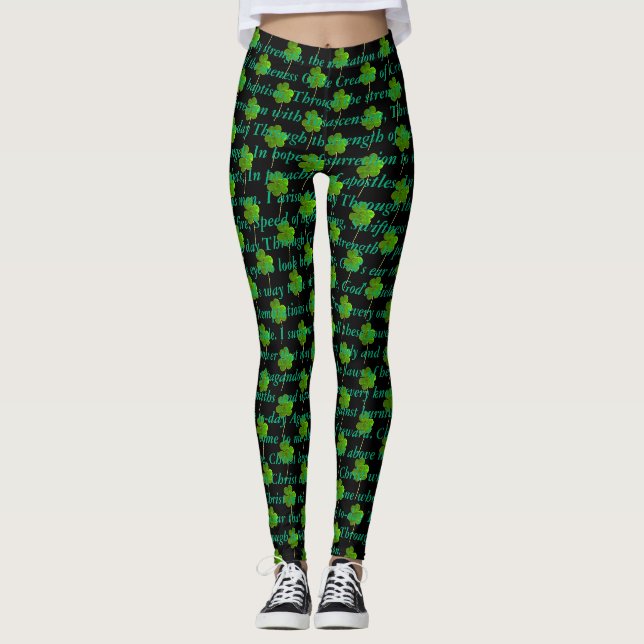 Leggings Ancien poème irlandais St. Patrick Hymn The Deer's (Devant)