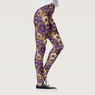 Leggings Anémones Fleur Yoga Anémones Fantaisie Femmes