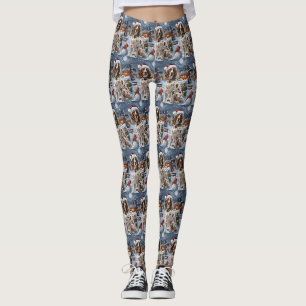 Leggings Anglais Setter Winter Wonderland Christmas Joy