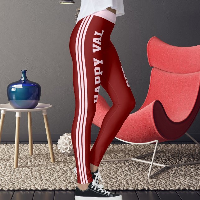Leggings Animal Pet Lovers Happy Valentine's Day Red Custom (Créateur téléchargé)