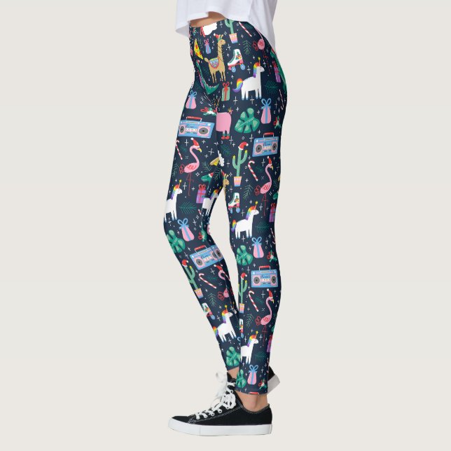 Leggings Animaux de vacances et icônes Motif (Gauche)