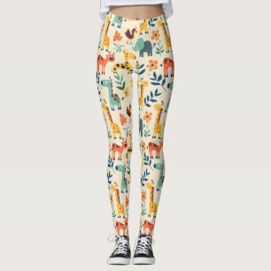 Leggings Animaux fous Motif coloré