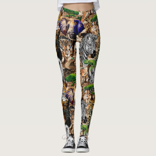 Leggings Animaux sauvages de la Savane africaine