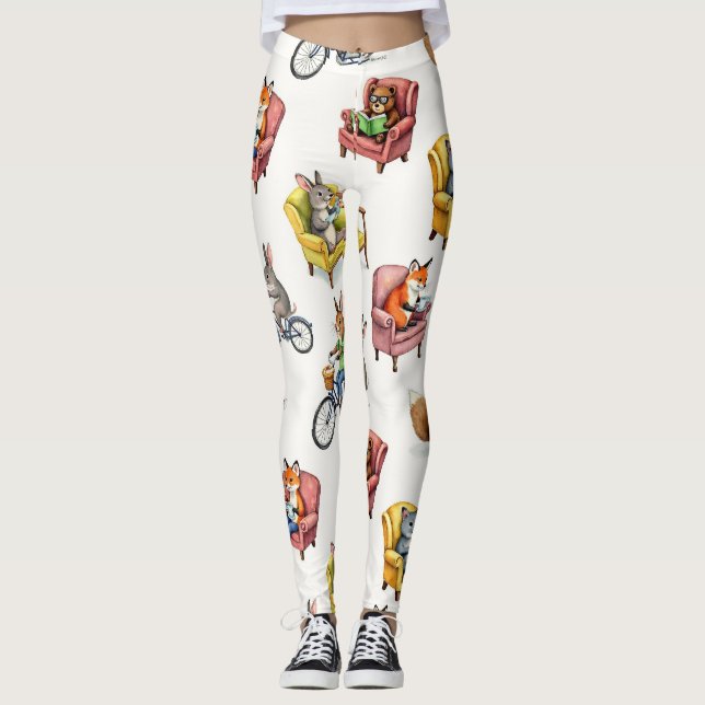 Leggings Animaux Vie Motif sans peau (Devant)