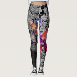 LEGGINGS-ANTIQUE-LEBERPATTER MIT SCHALTFLÄCHEN LEGGINGS