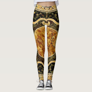 Leggings Antique Ornementale Italien Motif en pierre