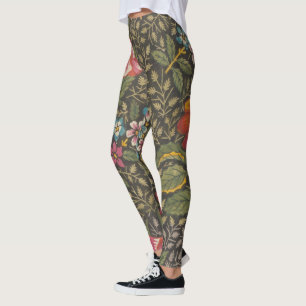 Leggings Antique Toile de Jouy 1800 Branches florales