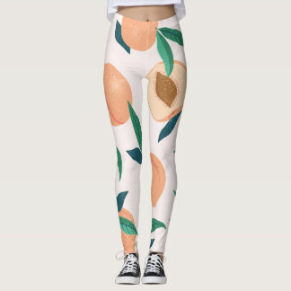 Leggings Appricot de Pêche : Motif Tropical Sans Seamless.