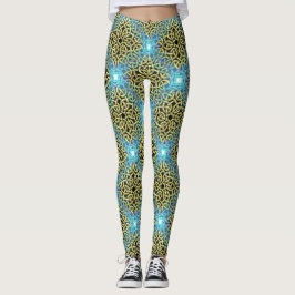 Leggings Aqua Background de Victorian Golden