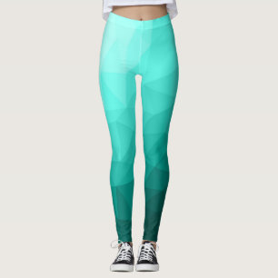 Leggings Aqua Turquoise Gradient Motif géométrique