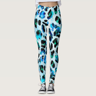 Leggings Aquarelle Abstraite Motif de peau léopard