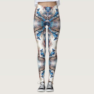 Leggings Aquarelle bleu Jay Cherry Blossoms