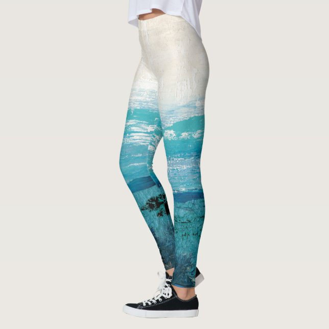 Leggings Aquarelle bleu saphir (Gauche)