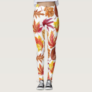 Leggings Aquarelle botanique d'automne, composition transpa