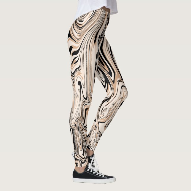 Leggings Aquarelle Brown Black Motif (Droite)