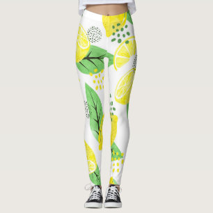 Leggings Aquarelle Citrons : Conception Fruiteuse et transp