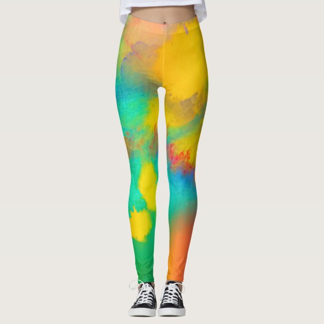 Leggings Aquarelle colorée (Devant)