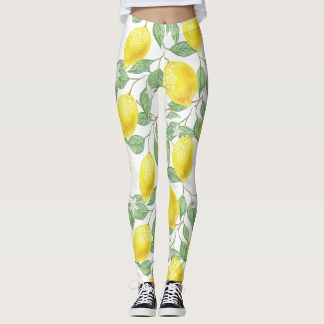 Leggings Aquarelle de citron (Devant)