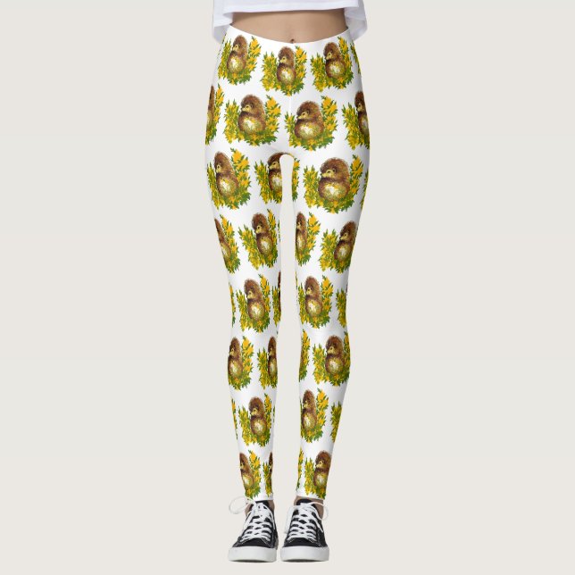 Leggings Aquarelle de hérisson magnifique design (Devant)