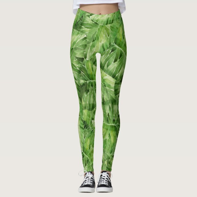 Leggings aquarelle de nénuphar (Devant)
