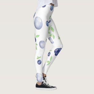 Leggings Aquarelle d'été Légumineuses bleuets