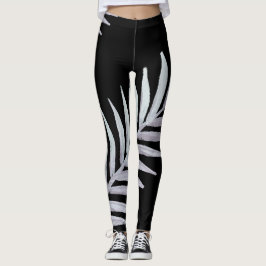 Leggings aquarelle Feuilles en argent