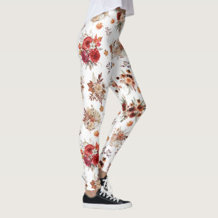 Leggings aquarelle florale botanique automne tendance